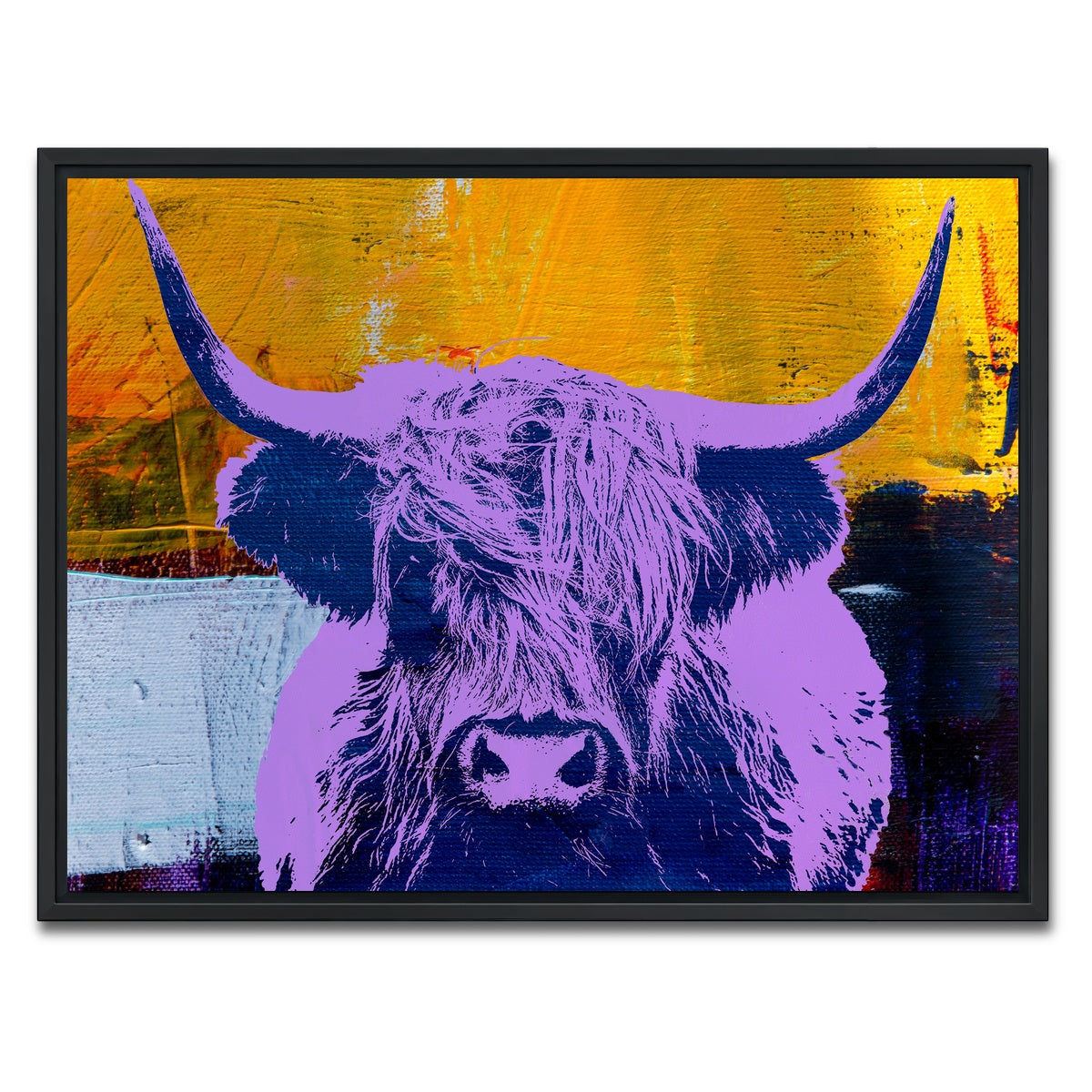 AUTO-MOCKUP WHITE | highland cow | 1 Piece | Black Framed Canvas | group=4x3