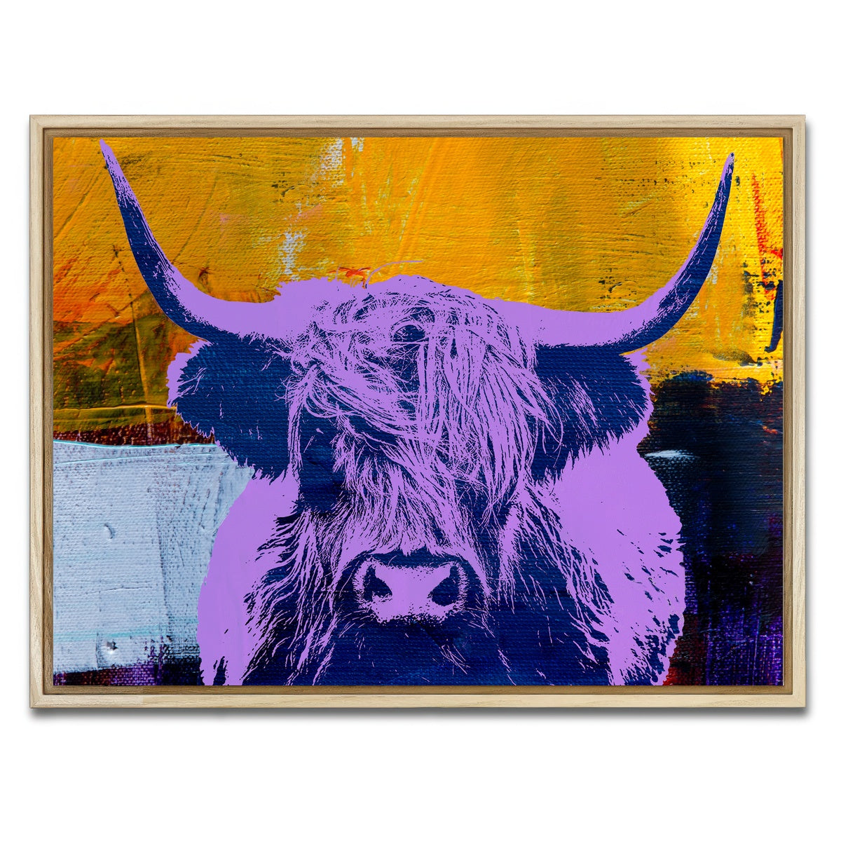 AUTO-MOCKUP WHITE | highland cow | 1 Piece | Natural Framed Canvas | group=4x3