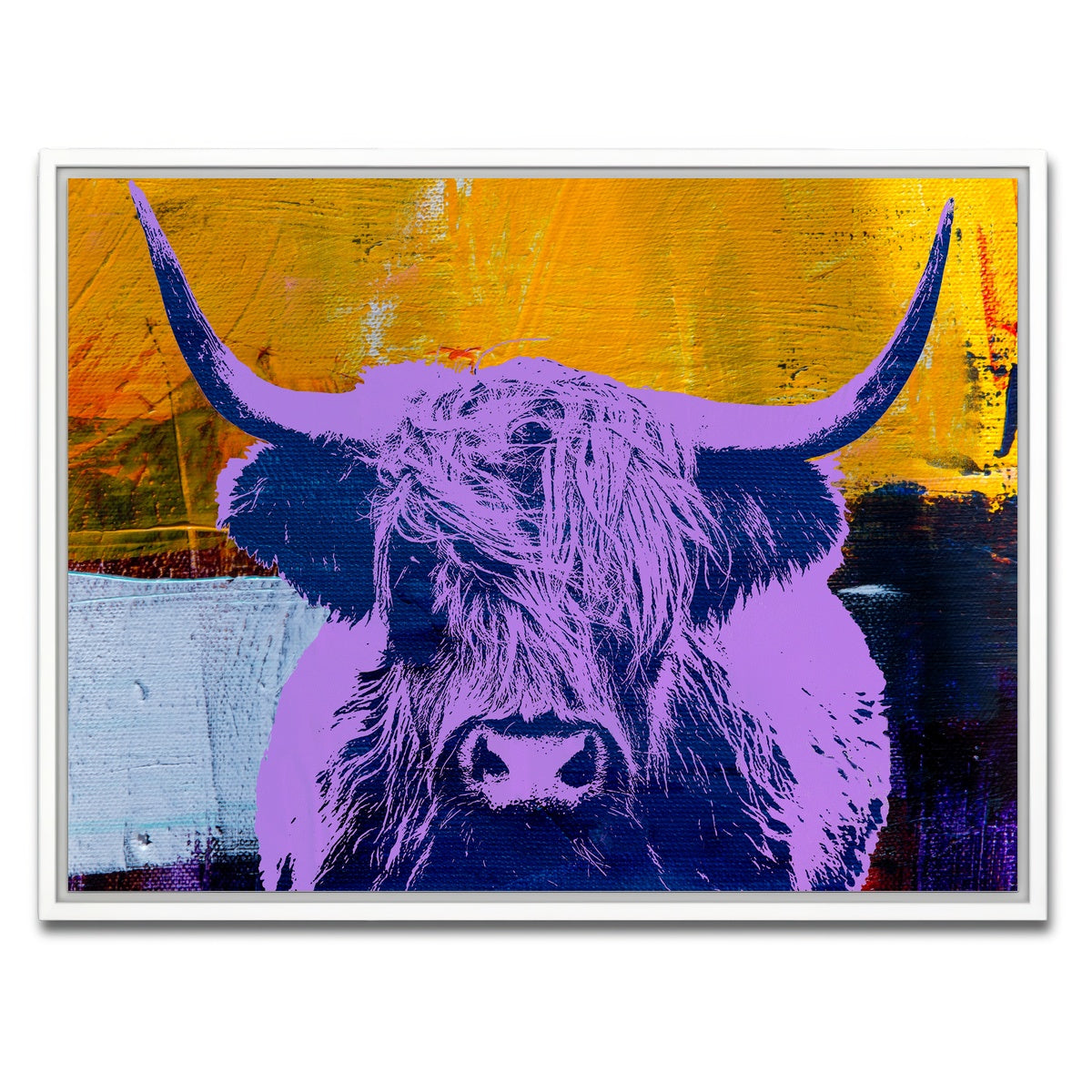 AUTO-MOCKUP WHITE | highland cow | 1 Piece | White Framed Canvas | group=4x3