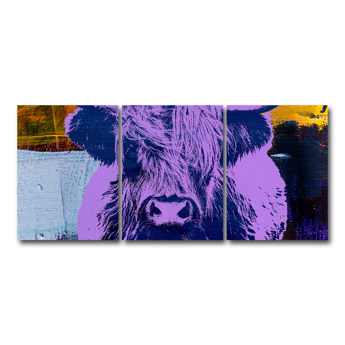 AUTO-MOCKUP WHITE | highland cow | 3 Piece | Gallery Wrap Canvas | group=18x24
