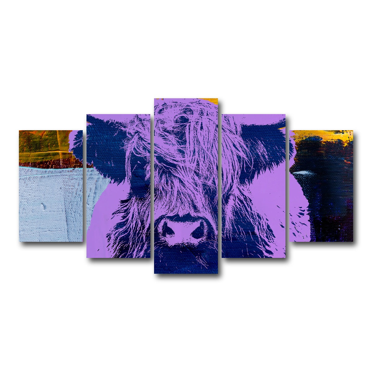 AUTO-MOCKUP WHITE | highland cow | 5 Piece | Gallery Wrap Canvas | group=5_normal