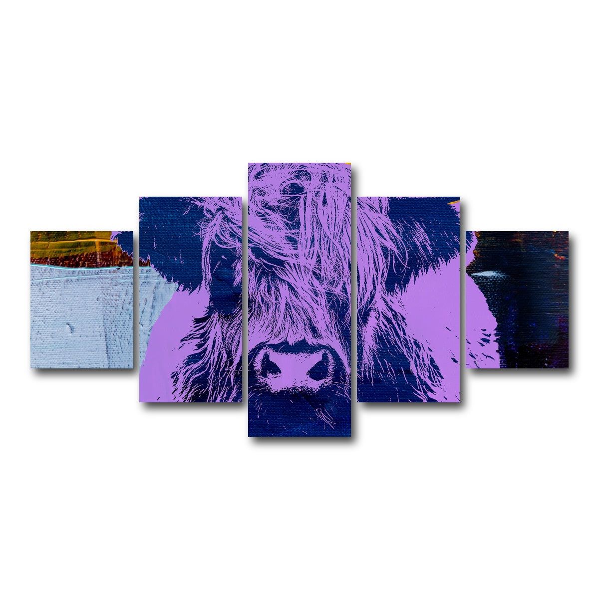 AUTO-MOCKUP WHITE | highland cow | 5 Piece | Gallery Wrap Canvas | group=5_short
