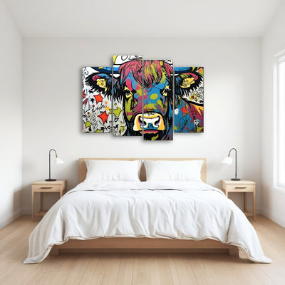 AUTO-MOCKUP ROOM | highland cow graffiti