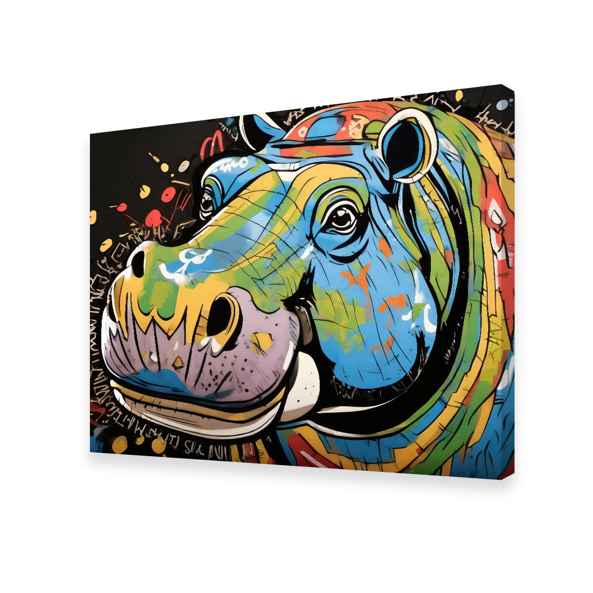 Hippo Graffiti Wall Art