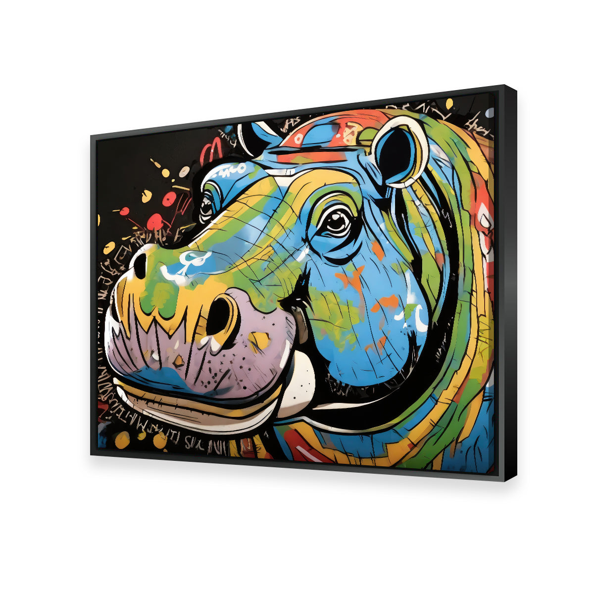 Hippo Graffiti Wall Art