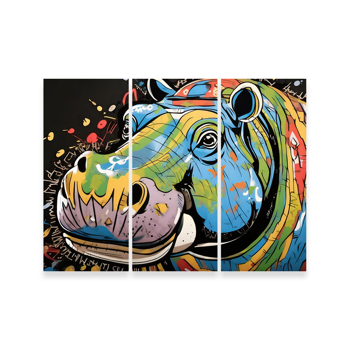 Hippo Graffiti Wall Art