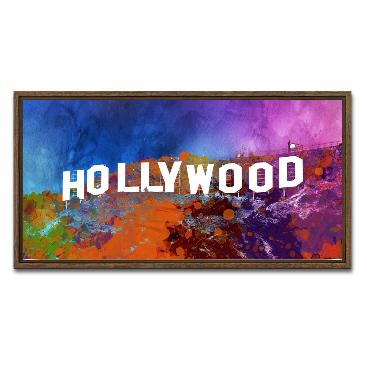 AUTO-MOCKUP WHITE | hollywood | 1 Piece | Walnut Framed Canvas | group=2x1