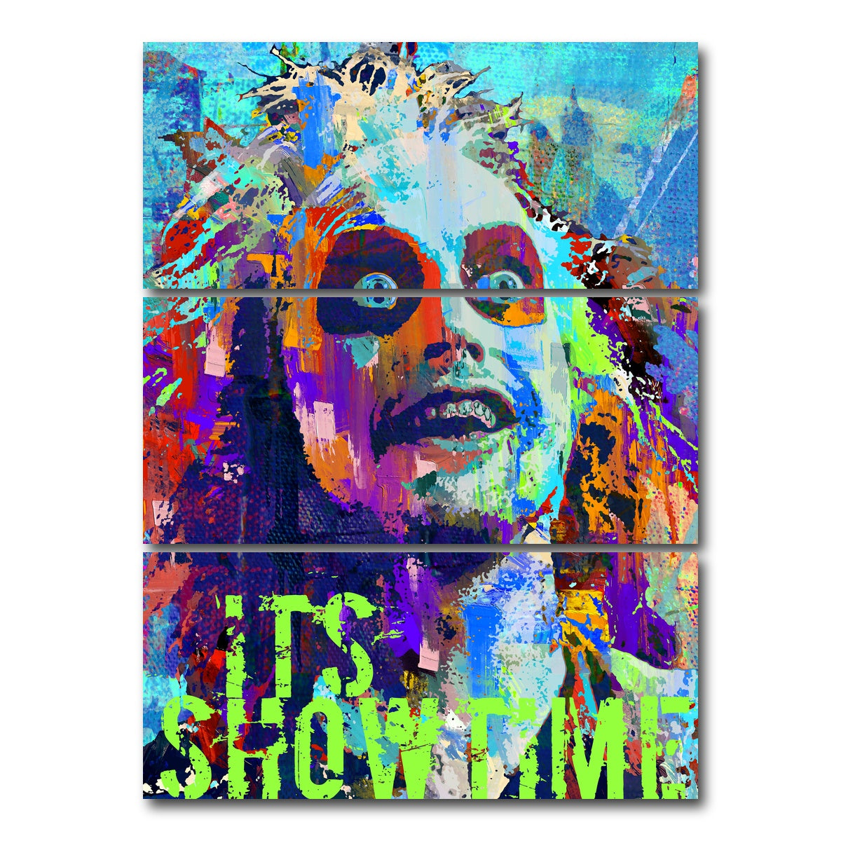 AUTO-MOCKUP WHITE | it's showtime | 3 Piece | Gallery Wrap Canvas | group=8x18_stacked