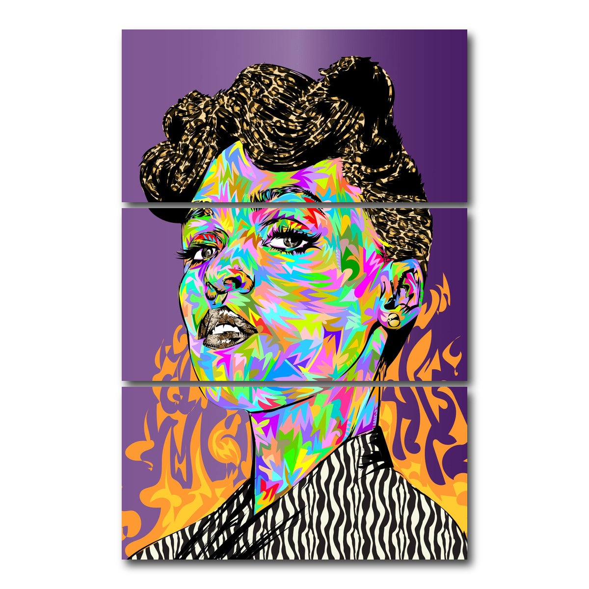 AUTO-MOCKUP WHITE | janelle monae | 3 Piece | Gallery Wrap Canvas | group=12x24_stacked