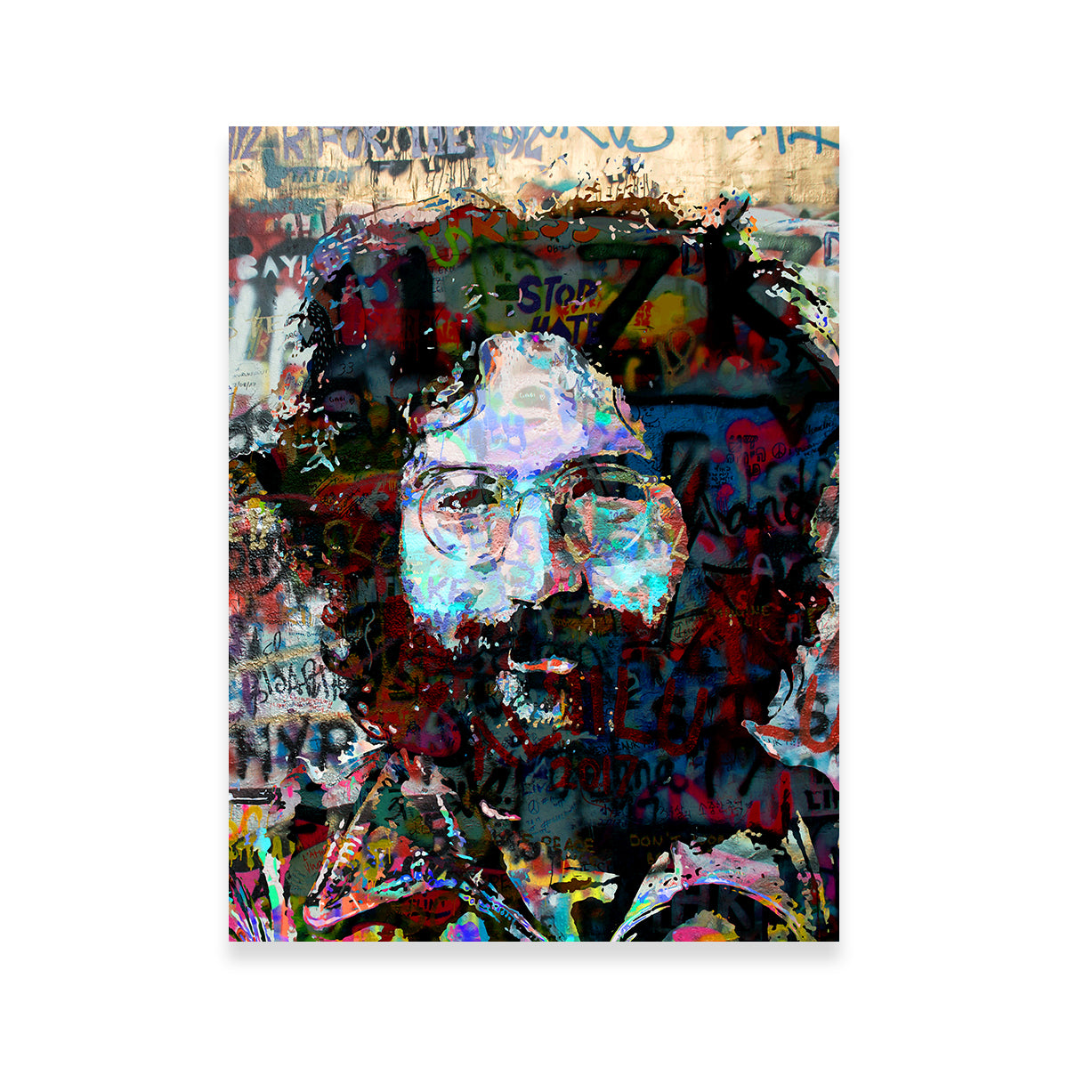 Jerry Garcia Heavy Graffiti Wall Art