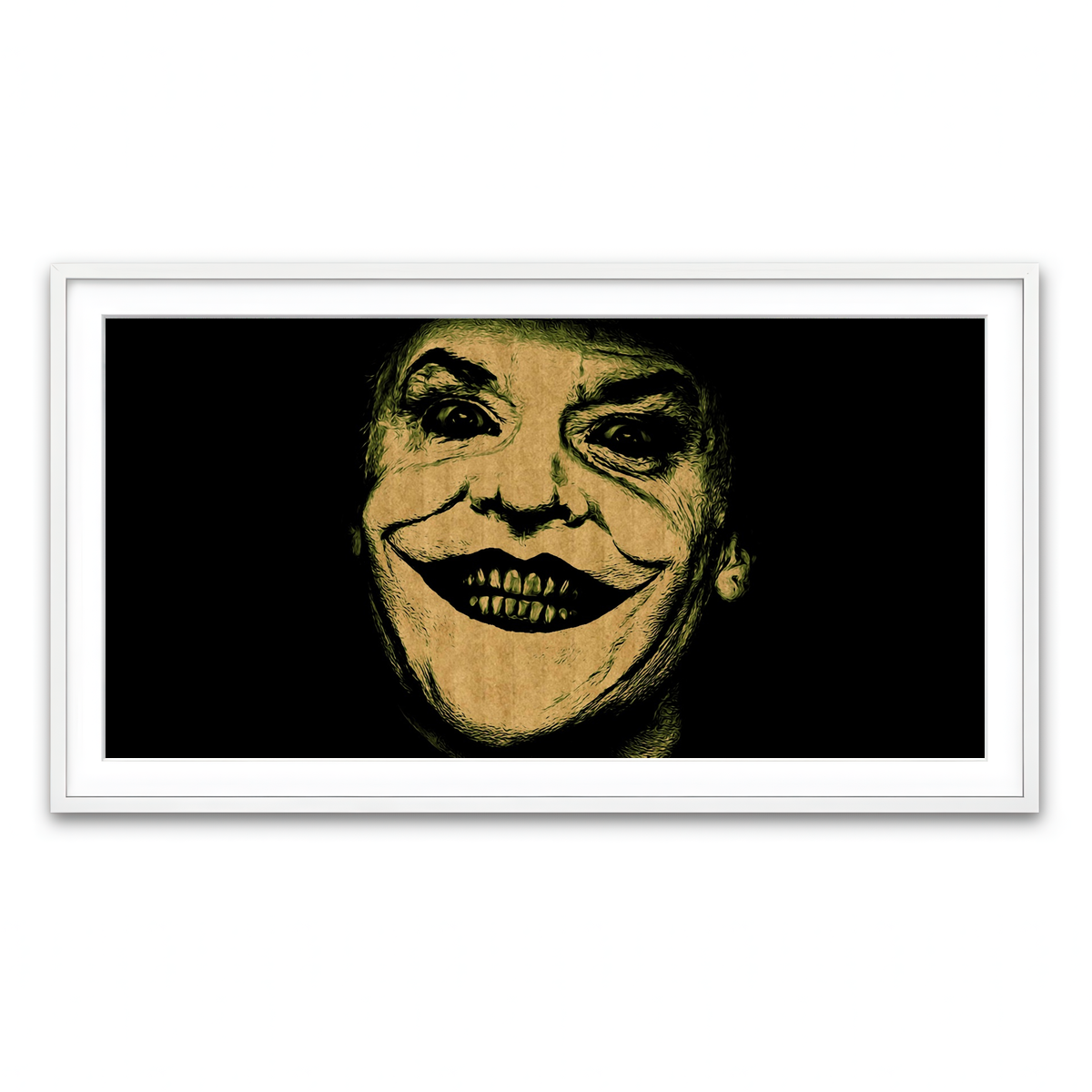 Framed Print 2x1 White