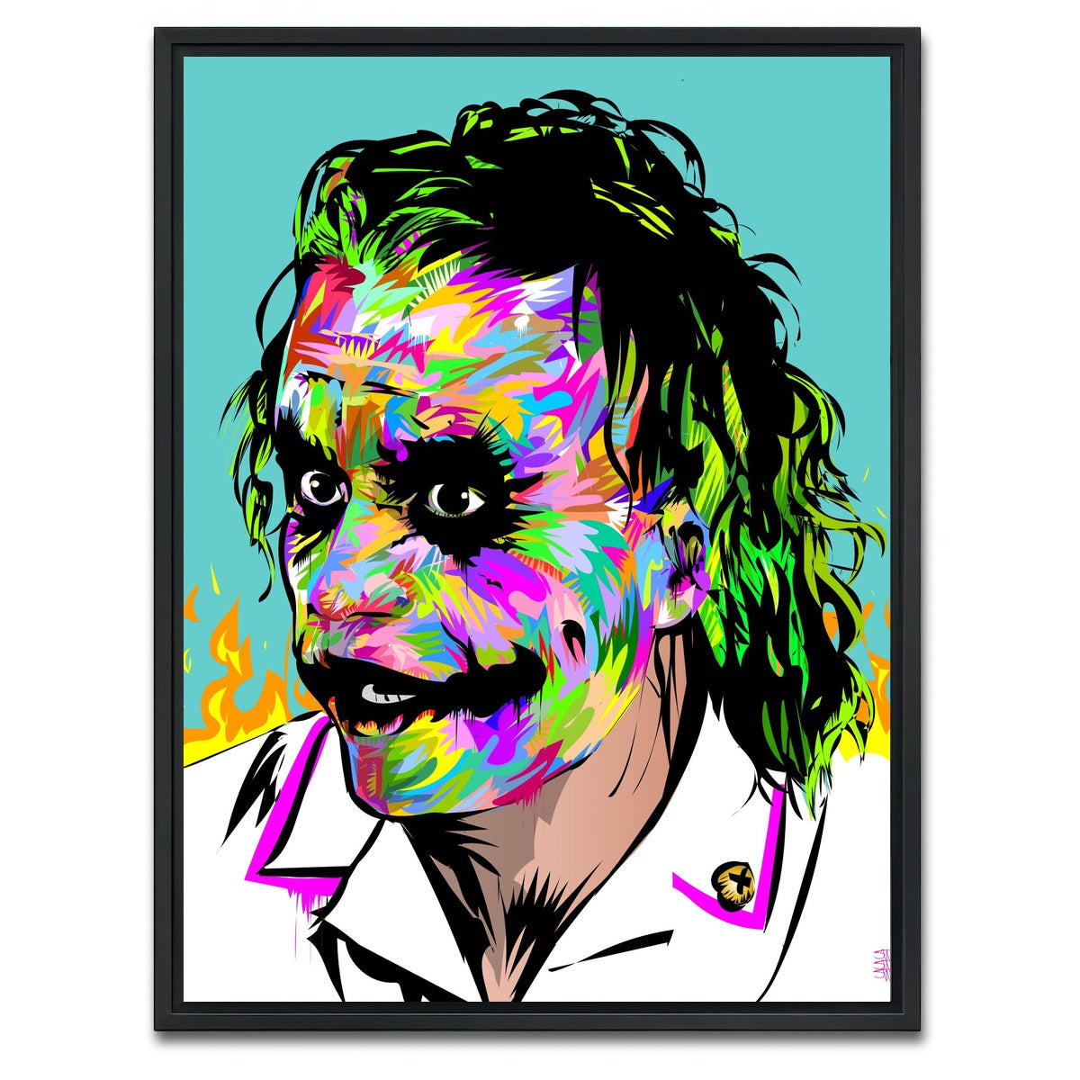 AUTO-MOCKUP WHITE | joker brown fire | 1 Piece | Black Framed Canvas | group=3x4