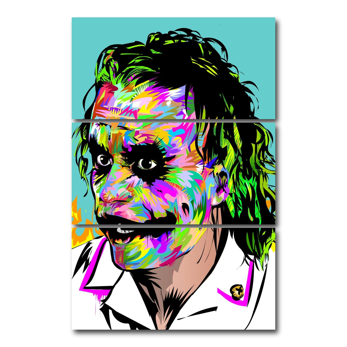 AUTO-MOCKUP WHITE | joker brown fire | 3 Piece | Gallery Wrap Canvas | group=12x24_stacked