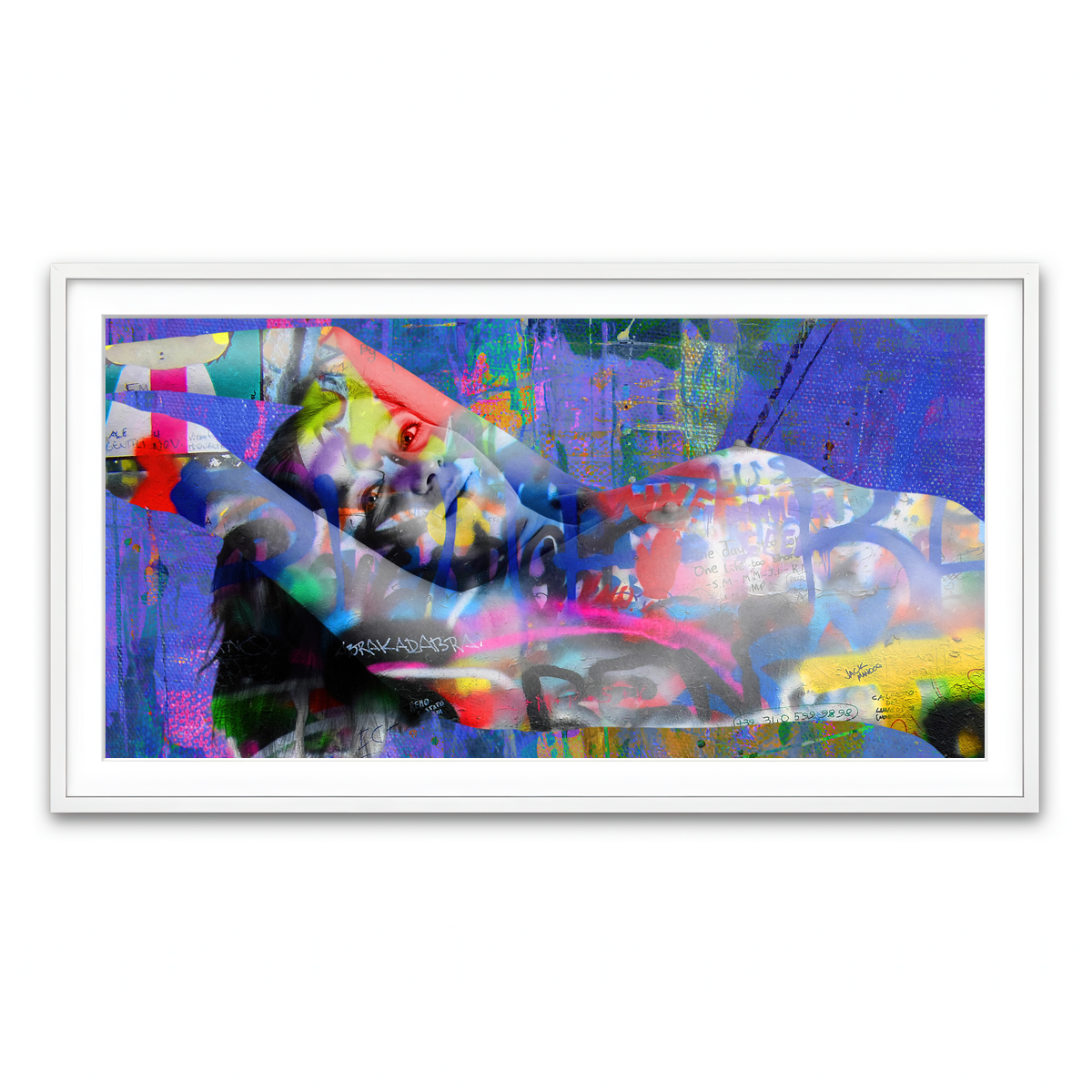 Framed Print 2x1 White