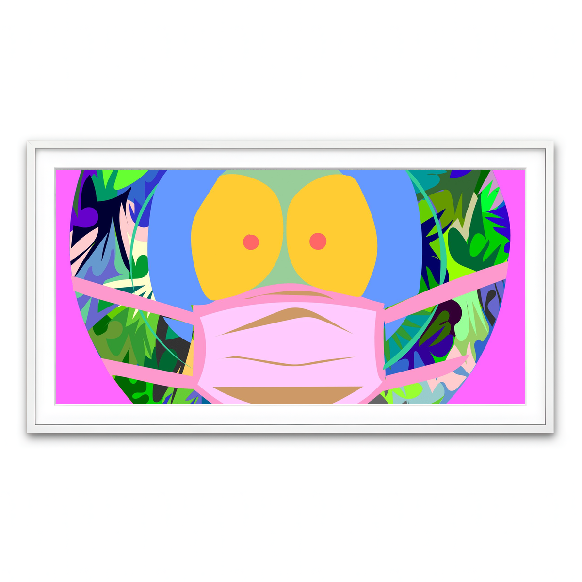 Framed Print 2x1 White