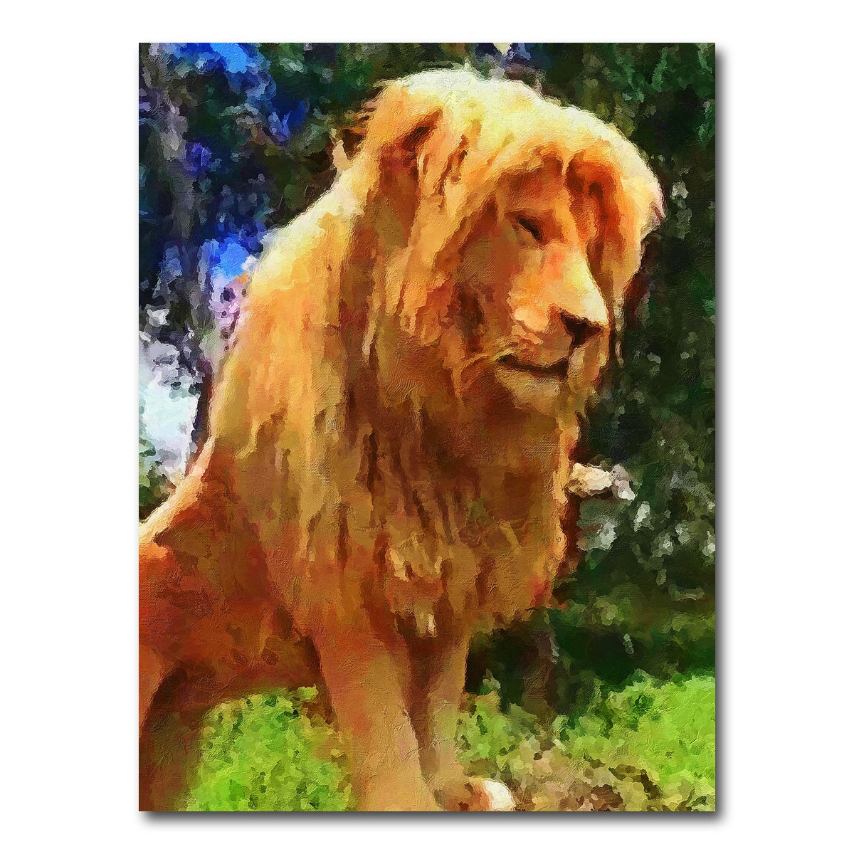 AUTO-MOCKUP WHITE | king lion painting | 1 Piece | Gallery Wrap Canvas | group=3x4