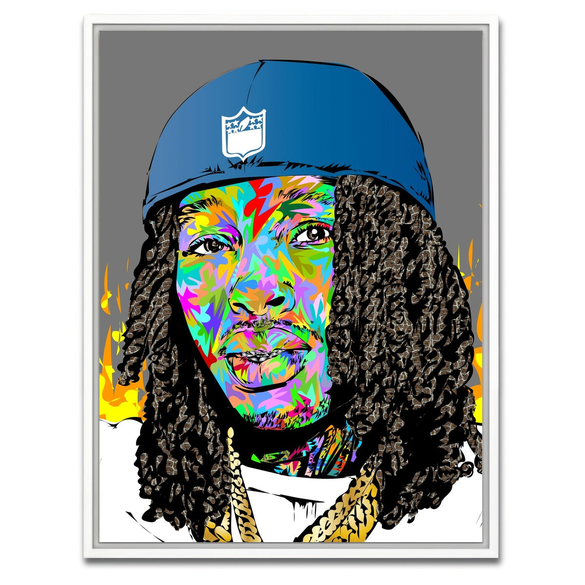 AUTO-MOCKUP WHITE | king von color | 1 Piece | White Framed Canvas | group=3x4