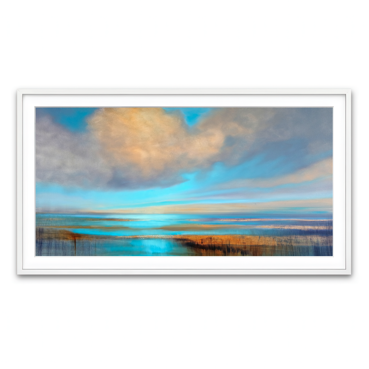 Framed Print 2x1 White