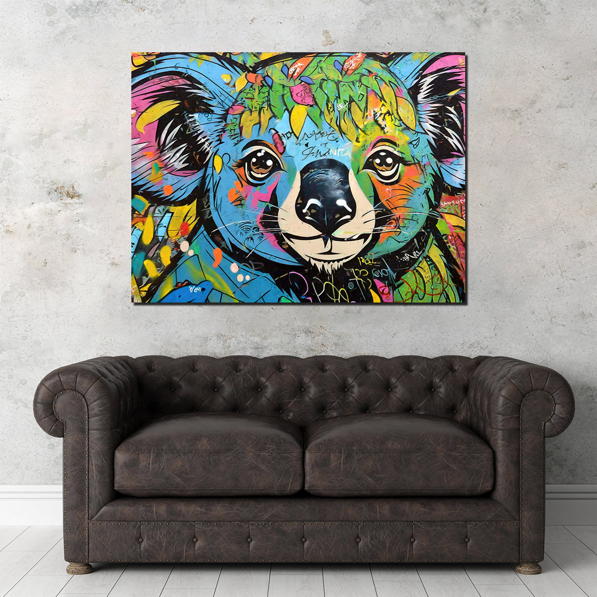 Koala Graffiti Wall Art