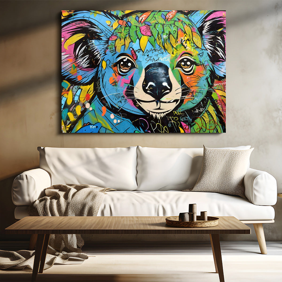 Koala Graffiti Wall Art