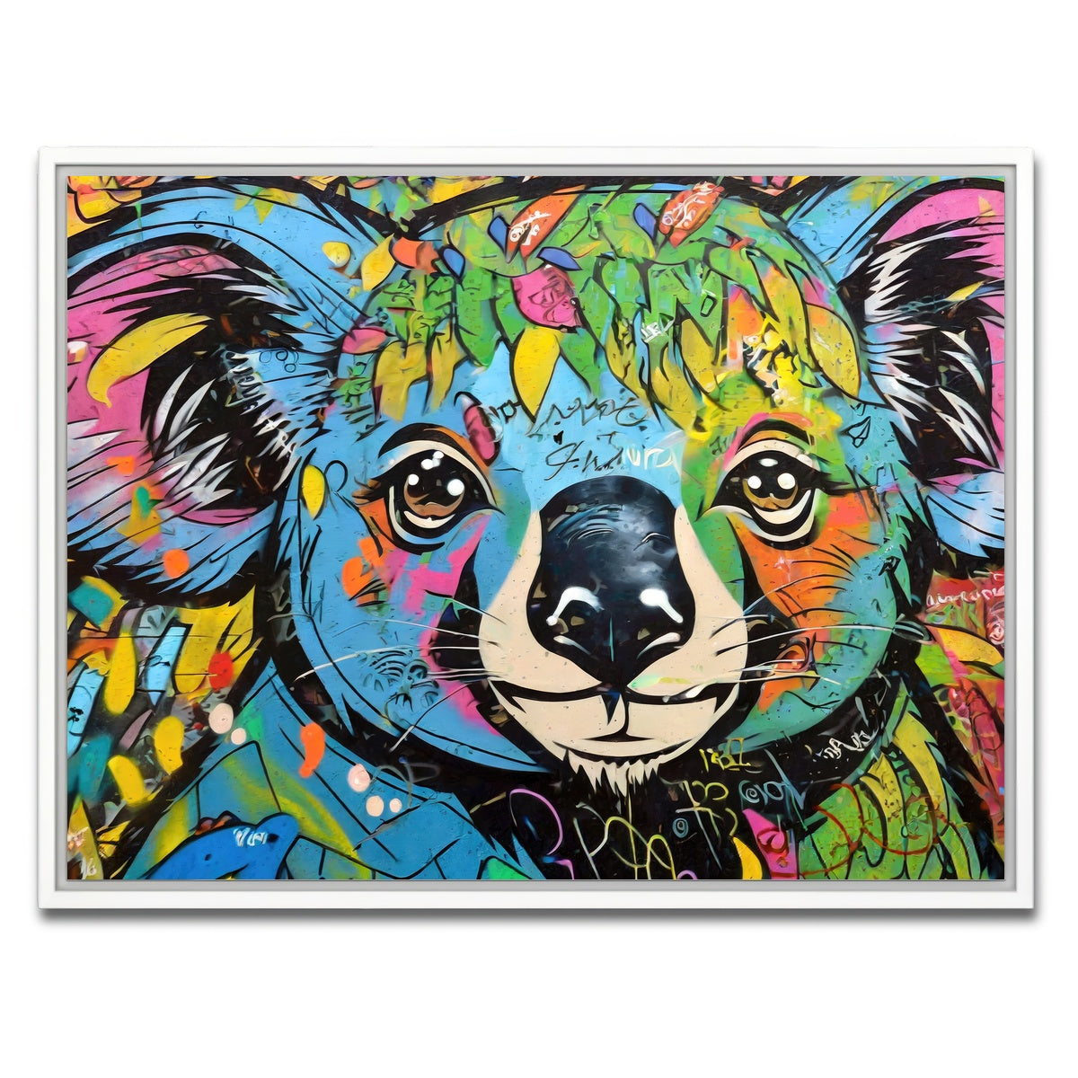 AUTO-MOCKUP WHITE | koala graffiti | 1 Piece | White Framed Canvas | group=4x3