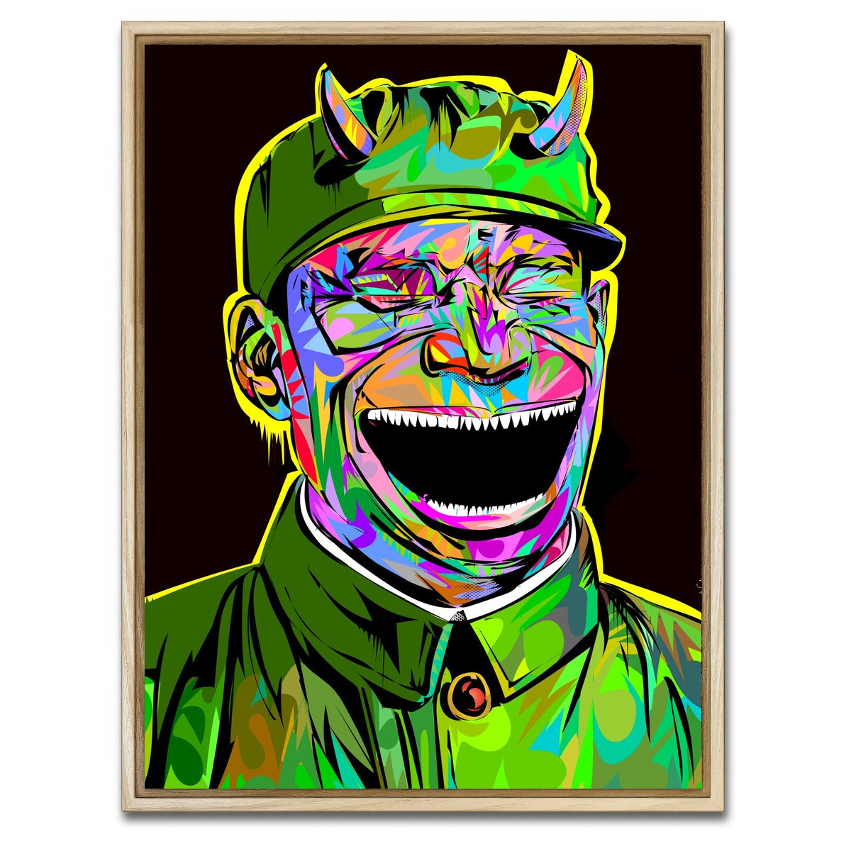 AUTO-MOCKUP WHITE | laughing 2 devil | 1 Piece | Natural Framed Canvas | group=3x4