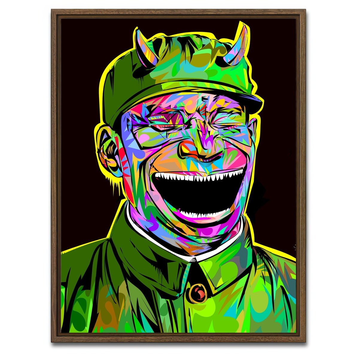 AUTO-MOCKUP WHITE | laughing 2 devil | 1 Piece | Walnut Framed Canvas | group=3x4