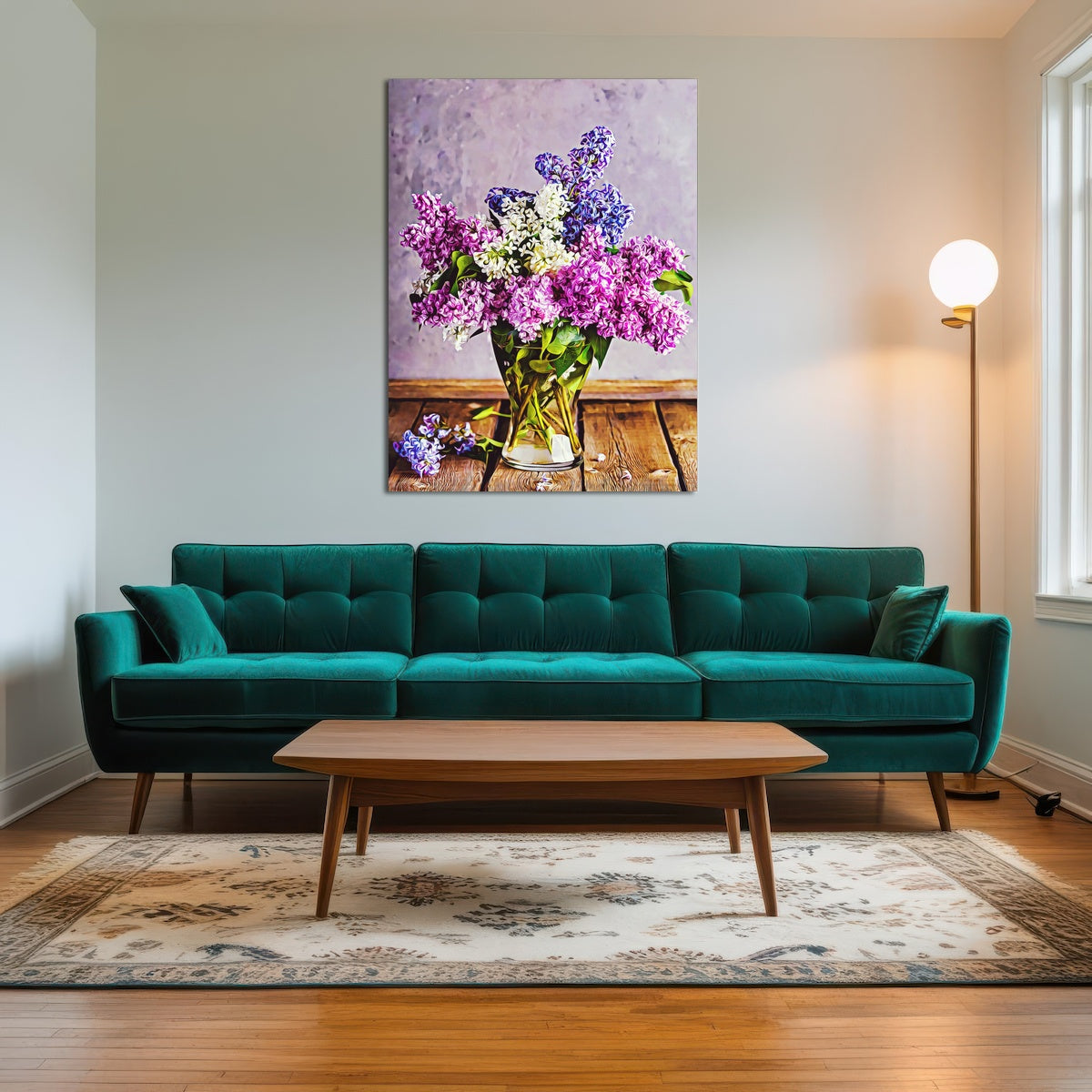 AUTO-MOCKUP ROOM | lilacs in glass vase