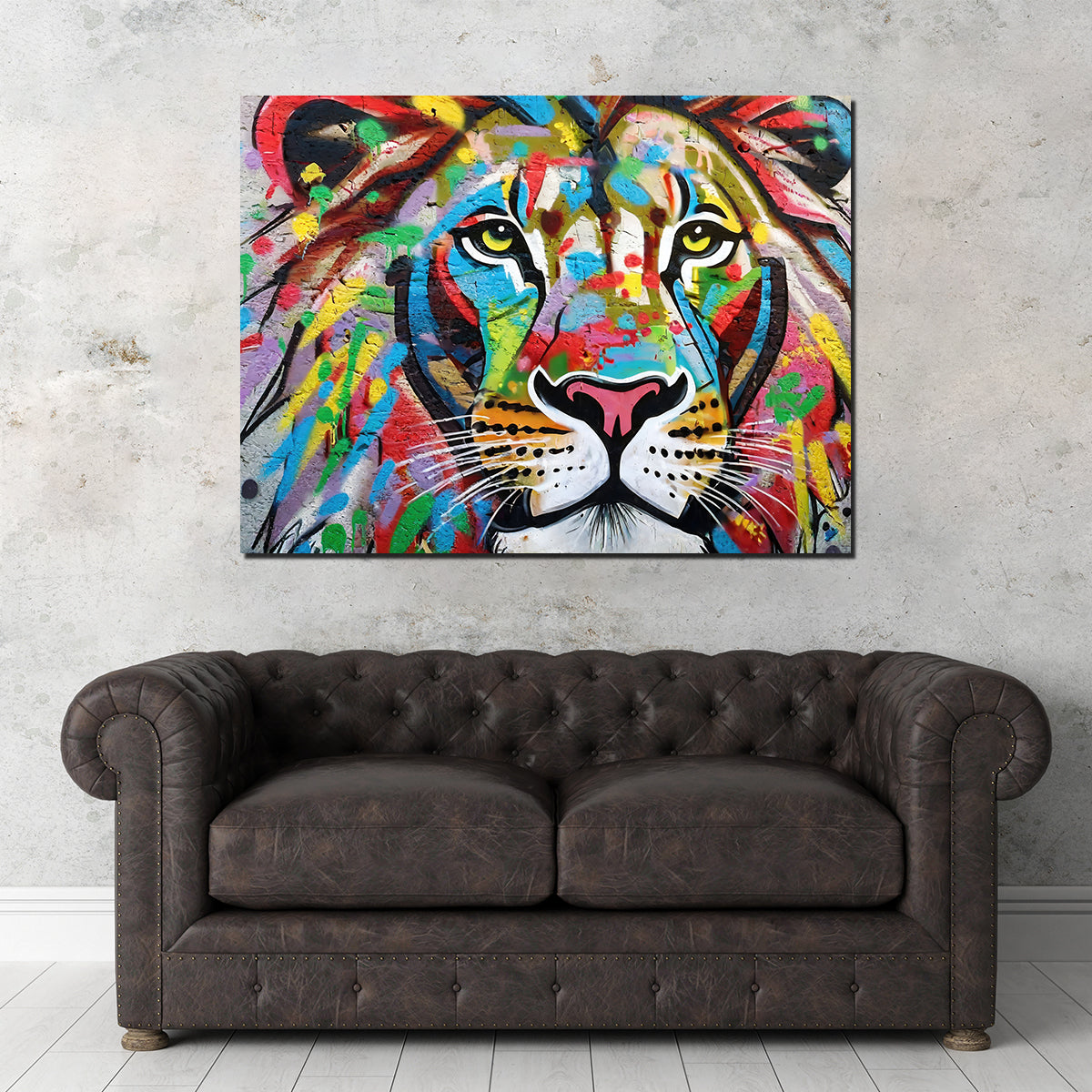 Lion Graffiti Wall Art