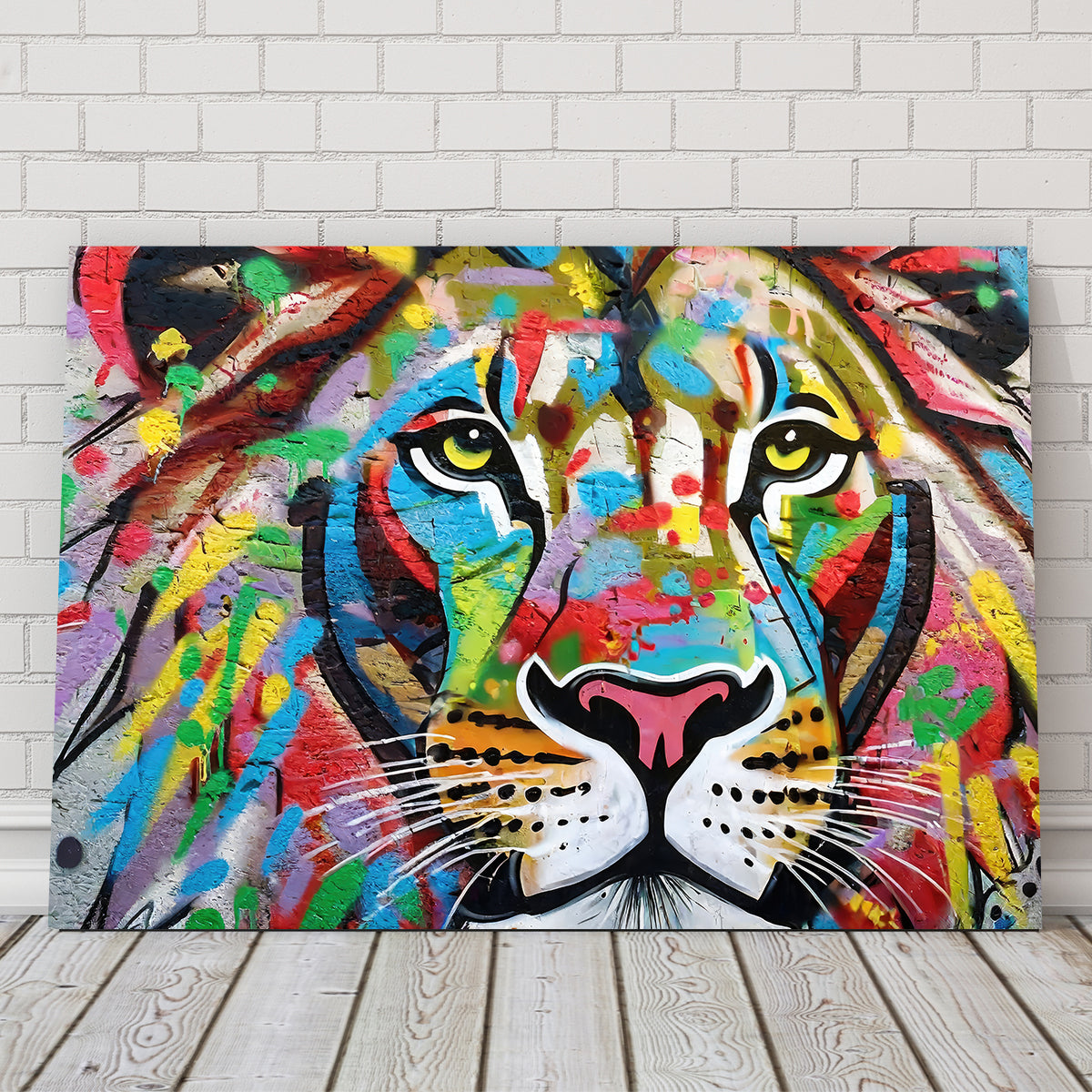 Lion Graffiti Wall Art