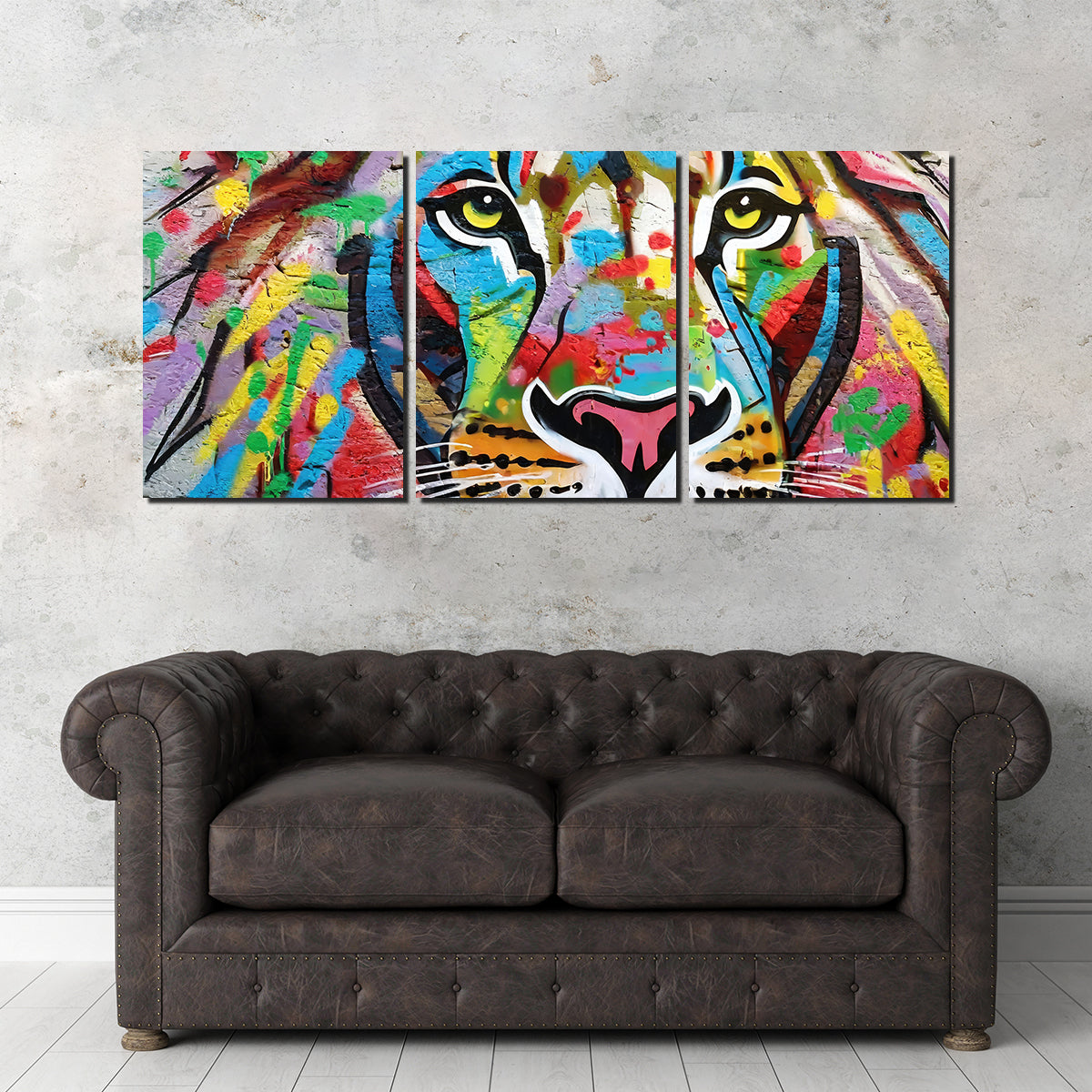 Lion Graffiti Wall Art