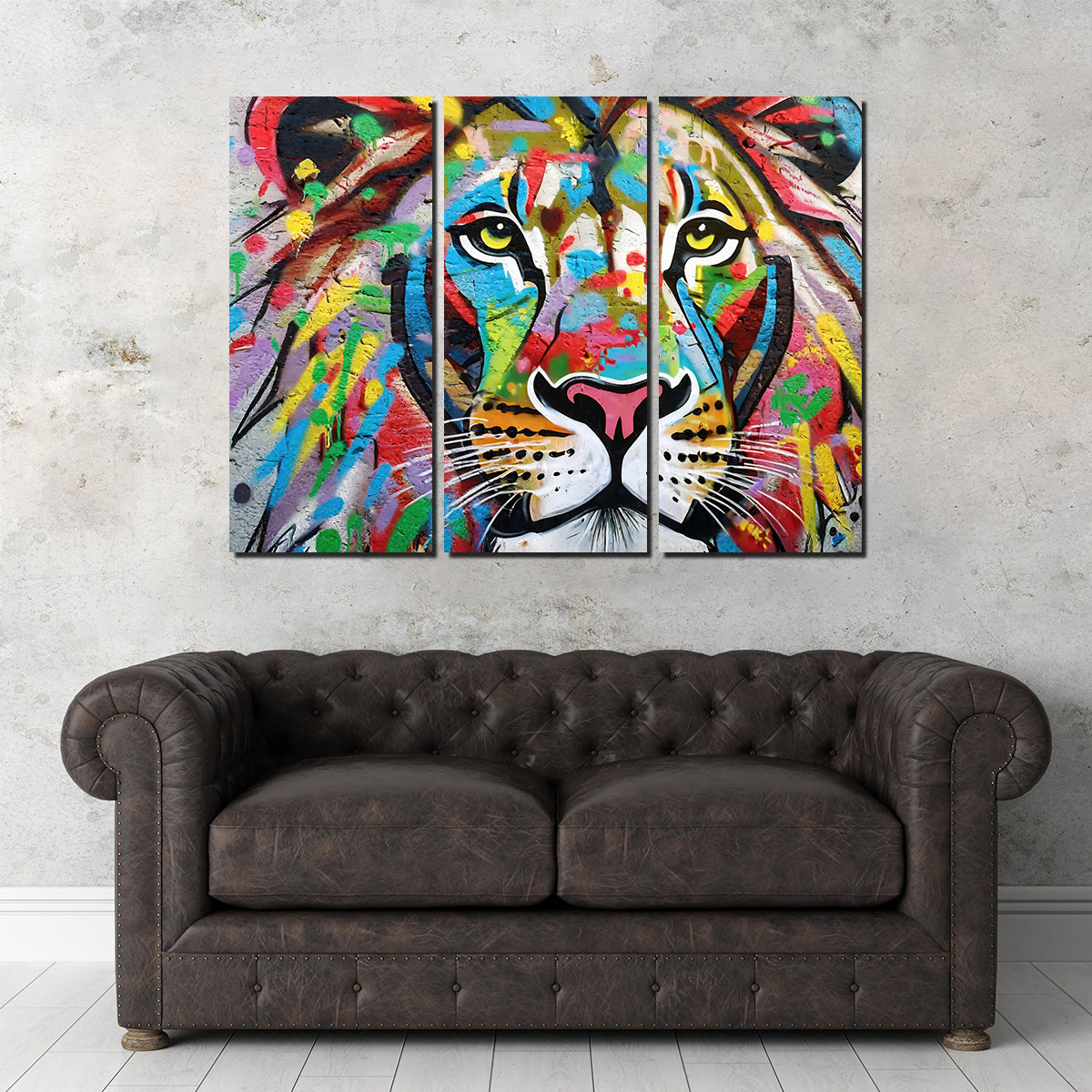 Lion Graffiti Wall Art