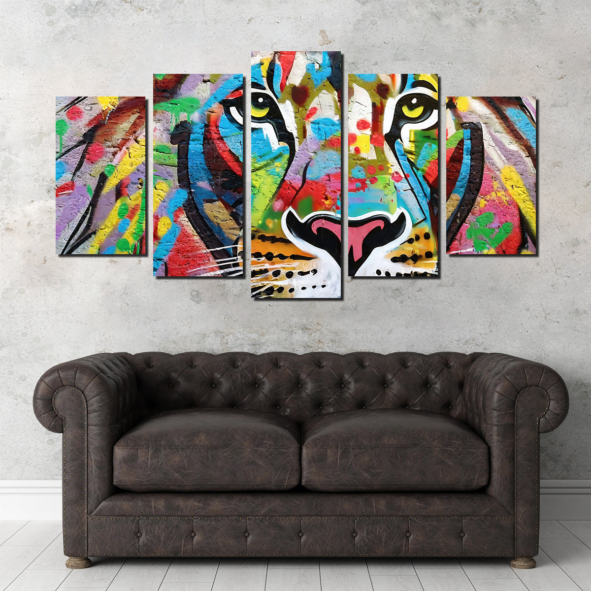 Lion Graffiti Wall Art