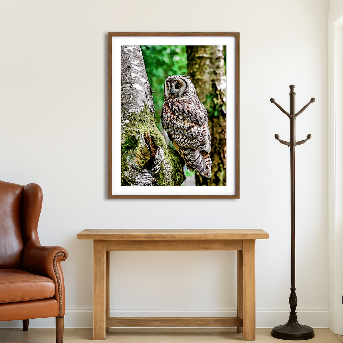 AUTO-MOCKUP ROOM | Long Eared Owl Wall Art