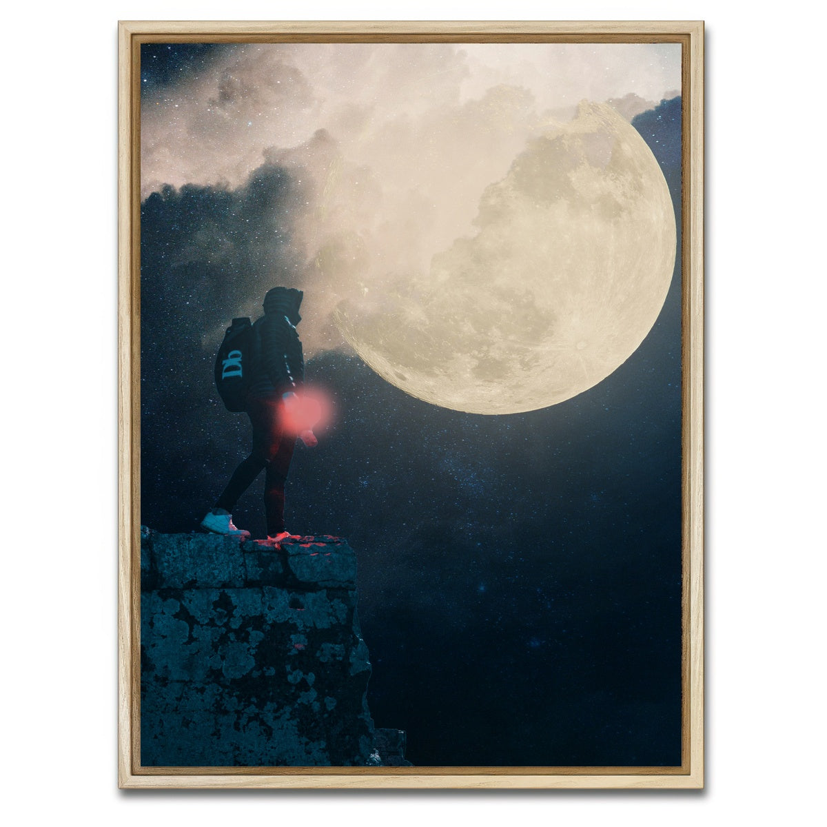 AUTO-MOCKUP WHITE | look at the moon | 1 Piece | Natural Framed Canvas | group=3x4