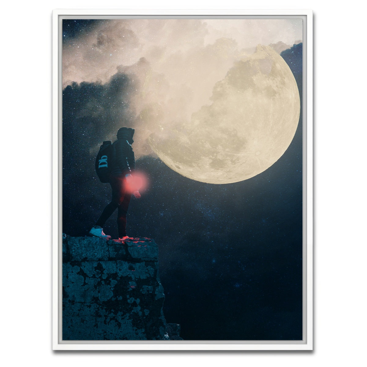 AUTO-MOCKUP WHITE | look at the moon | 1 Piece | White Framed Canvas | group=3x4