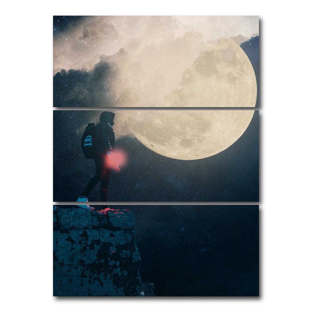 AUTO-MOCKUP WHITE | look at the moon | 3 Piece | Gallery Wrap Canvas | group=8x18_stacked