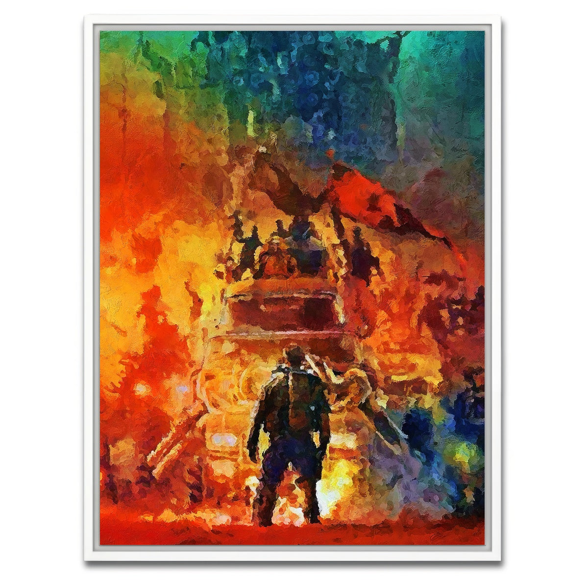 AUTO-MOCKUP WHITE | mad max painting | 1 Piece | White Framed Canvas | group=3x4