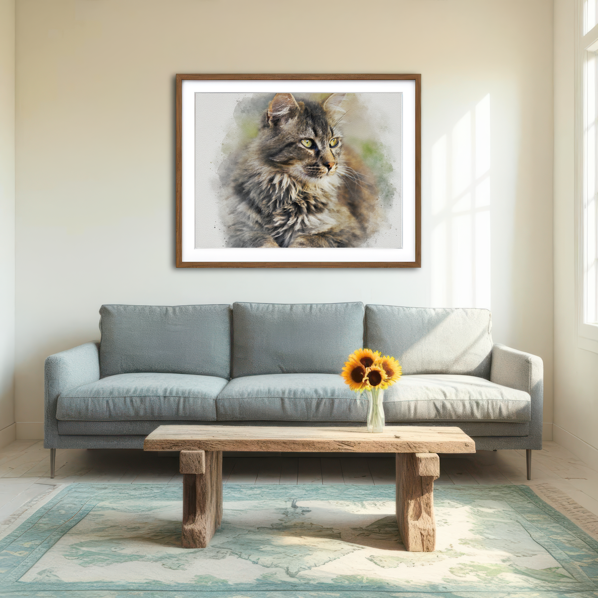 AUTO-MOCKUP ROOM | Maine Coon Cat Wall Art