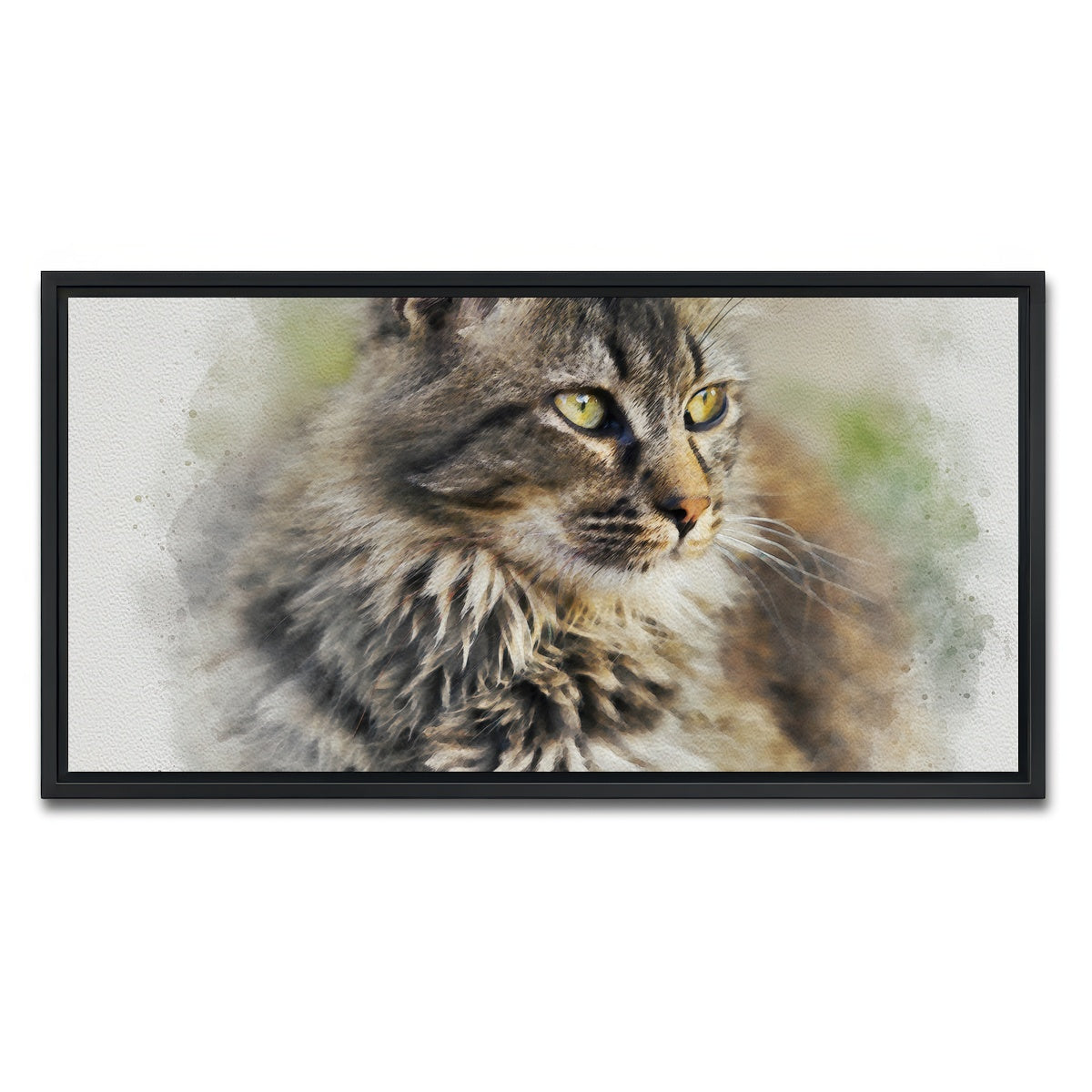 AUTO-MOCKUP WHITE | maine coon cat | 1 Piece | Black Framed Canvas | group=2x1