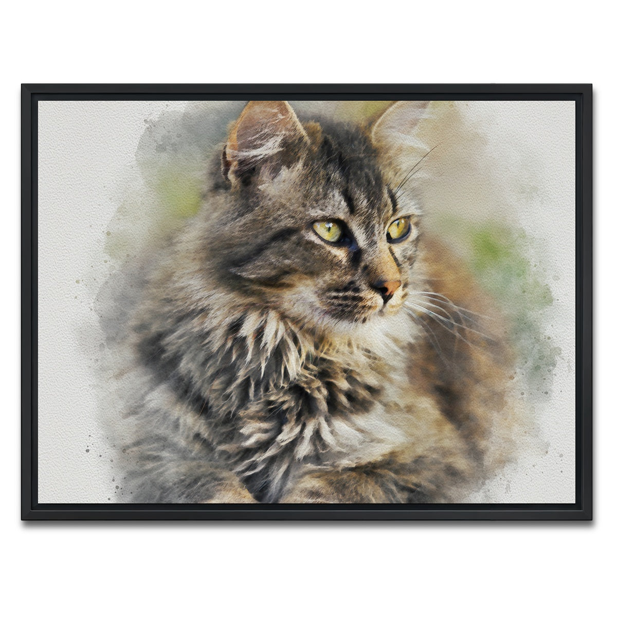 AUTO-MOCKUP WHITE | maine coon cat | 1 Piece | Black Framed Canvas | group=4x3