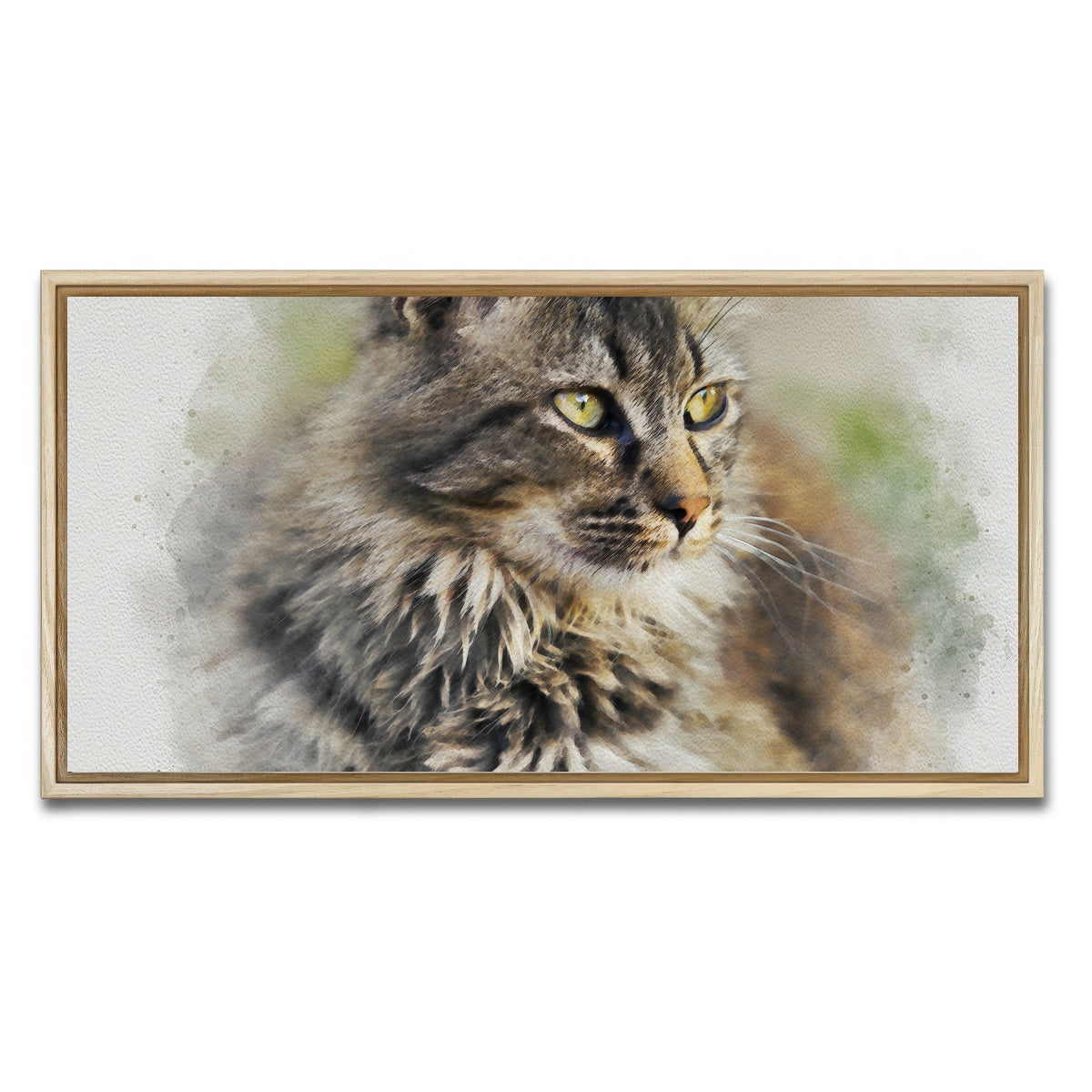 AUTO-MOCKUP WHITE | maine coon cat | 1 Piece | Natural Framed Canvas | group=2x1