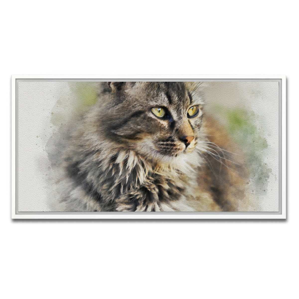 AUTO-MOCKUP WHITE | maine coon cat | 1 Piece | White Framed Canvas | group=2x1