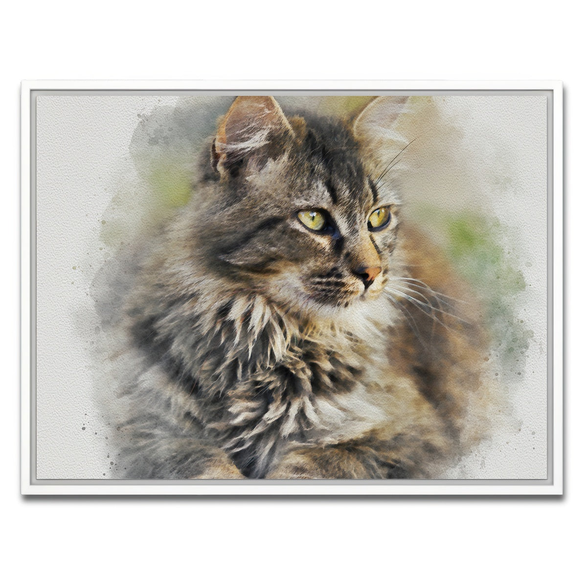 AUTO-MOCKUP WHITE | maine coon cat | 1 Piece | White Framed Canvas | group=4x3