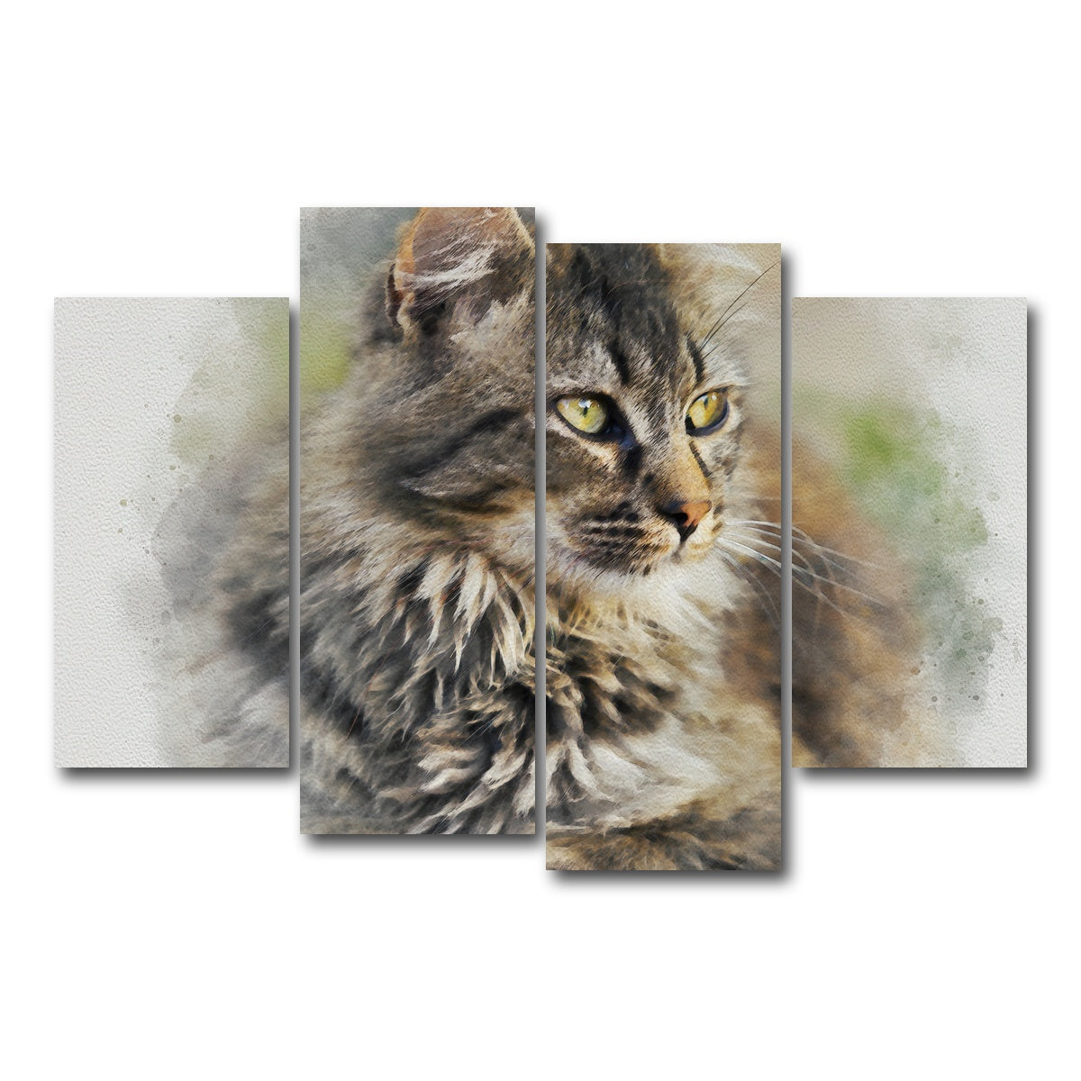 AUTO-MOCKUP WHITE | maine coon cat | 4 Piece | Gallery Wrap Canvas | group=4_short
