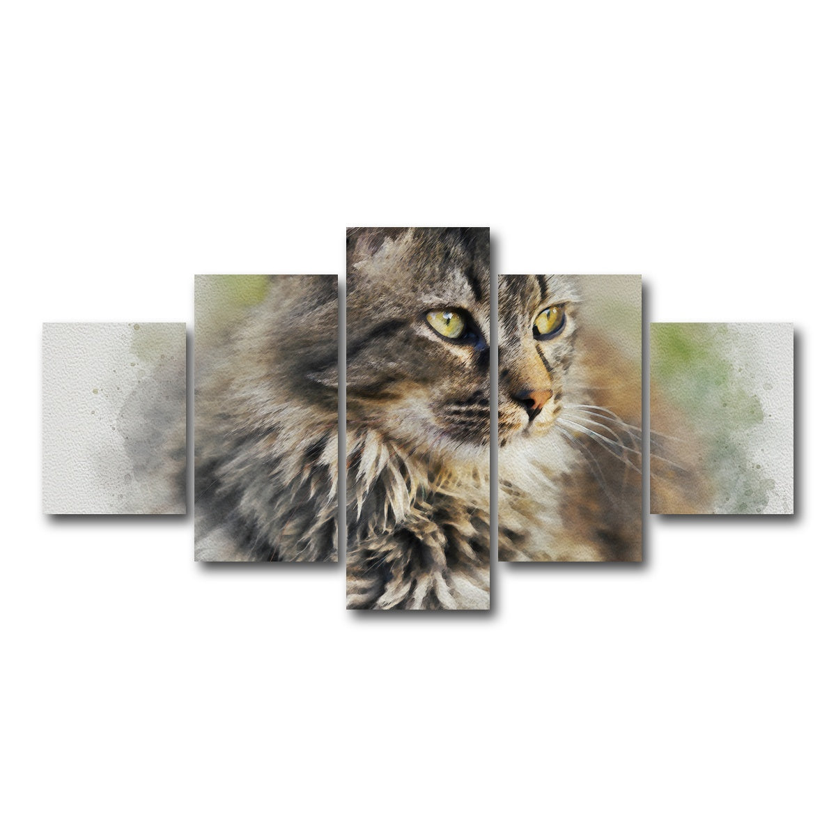 AUTO-MOCKUP WHITE | maine coon cat | 5 Piece | Gallery Wrap Canvas | group=5_short