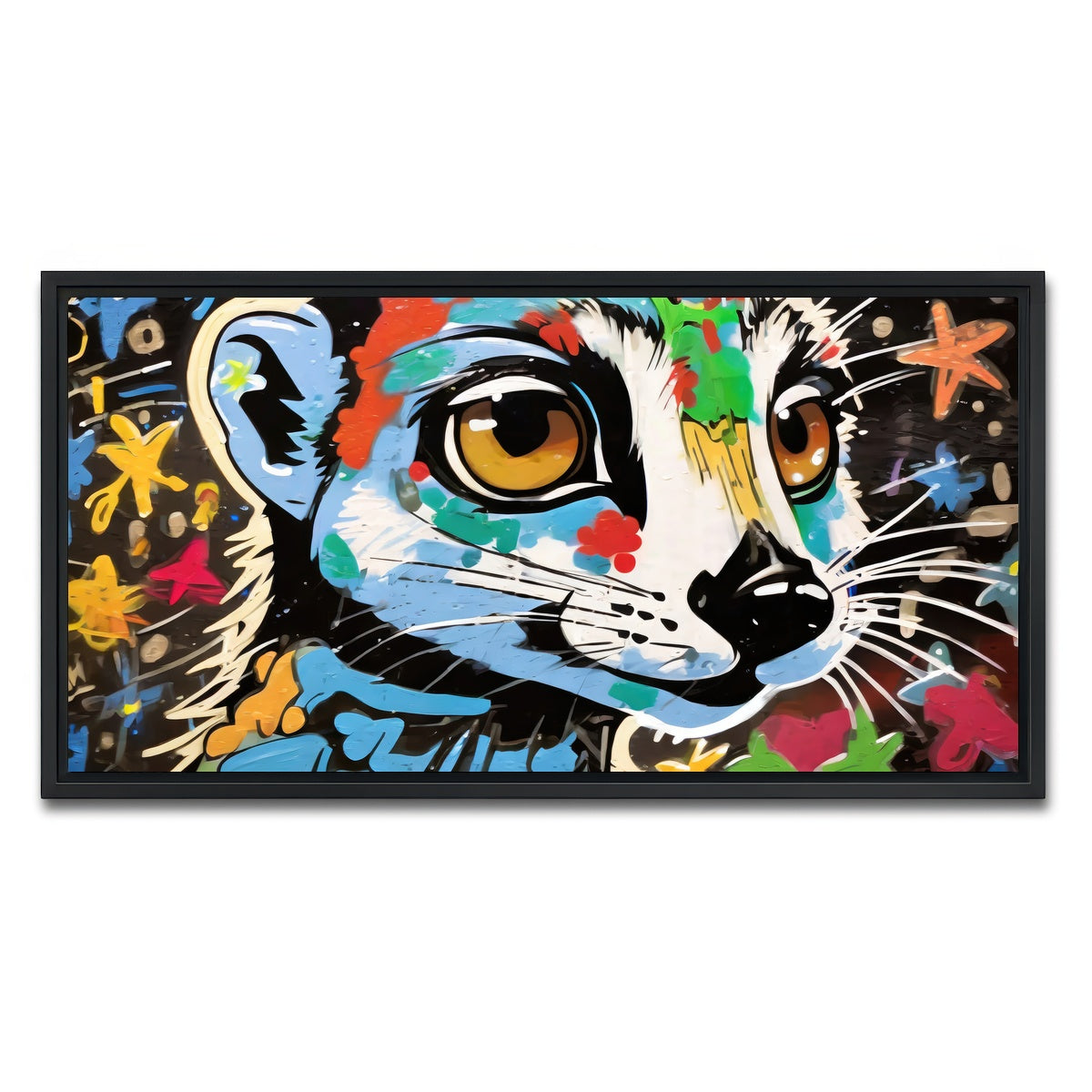 AUTO-MOCKUP WHITE | meerkat graffiti | 1 Piece | Black Framed Canvas | group=2x1