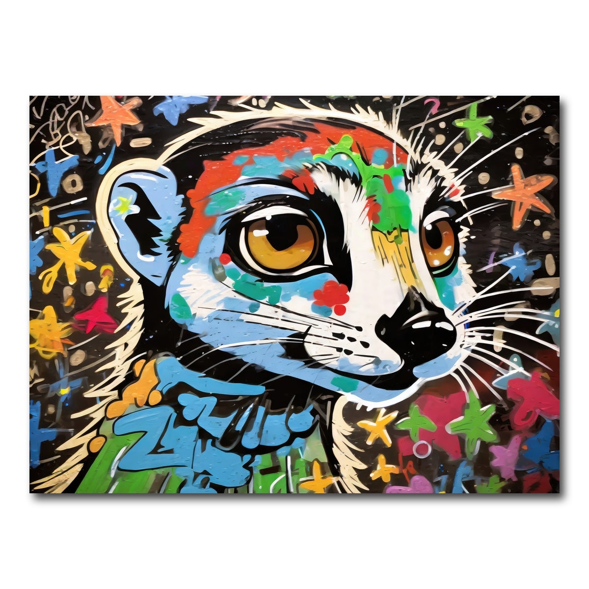 AUTO-MOCKUP WHITE | meerkat graffiti | 1 Piece | Gallery Wrap Canvas | group=4x3