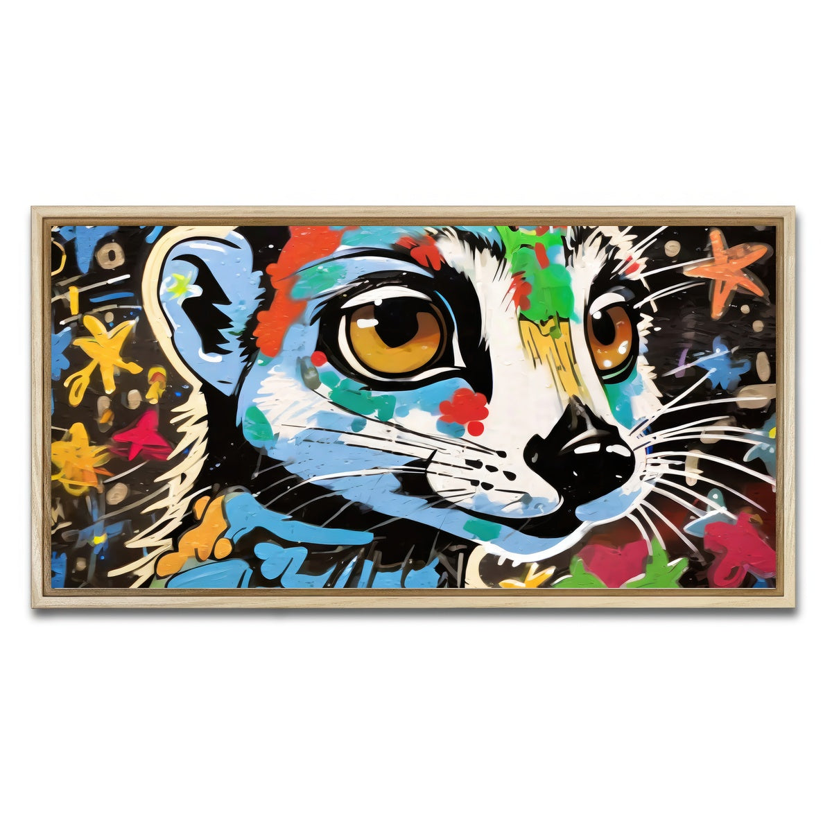 AUTO-MOCKUP WHITE | meerkat graffiti | 1 Piece | Natural Framed Canvas | group=2x1