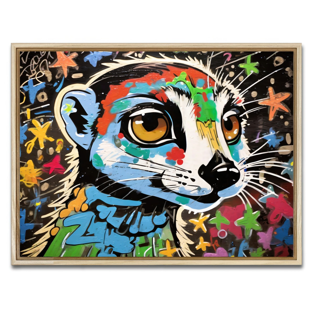 AUTO-MOCKUP WHITE | meerkat graffiti | 1 Piece | Natural Framed Canvas | group=4x3